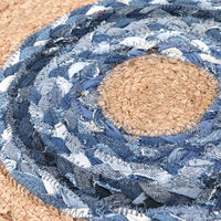 トモ・コーポレーション 玄関マット ラウンド ジュートデニムマット 室内 サークル 478718 1個（直送品）