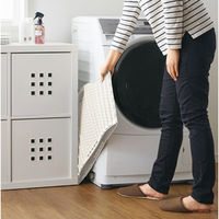 清水産業株式会社 折りたためるランドリーバスケット ラタン調 アイボリー・グレー 2個組 120424 1セット(2個入)（直送品）