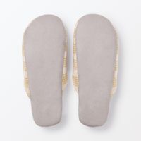 無印良品 綿フランネル履き心地やわらか足なりスリッパ Ｌ ２５～２７．５ｃｍ用 マスタード 良品計画