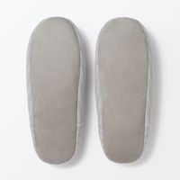 無印良品 綿フランネルかかとにフィットするルームシューズ Ｌ ２５～２６．５ｃｍ用 グレーストライプ 良品計画