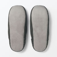 無印良品 綿フランネルかかとにフィットするルームシューズ Ｍ ２３．５～２５ｃｍ用 チャコールグレーストライプ 良品計画