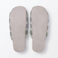 無印良品 綿フランネル履き心地やわらか足なりスリッパ Ｌ ２５～２７．５ｃｍ用 グリーン 良品計画