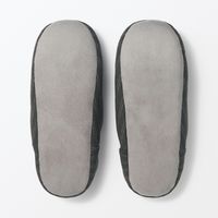 無印良品 綿フランネルかかとにフィットするルームシューズ ＸＬ ２６．５～２８ｃｍ用 チャコールグレーストライプ 良品計画