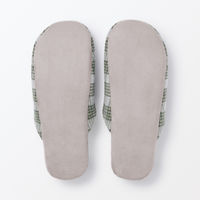 無印良品 綿フランネル履き心地やわらか足なりスリッパ Ｍ ２２．５～２５ｃｍ用 グリーン 良品計画