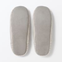 無印良品 綿フランネルかかとにフィットするルームシューズ Ｌ ２５～２６．５ｃｍ用 ベージュストライプ 良品計画