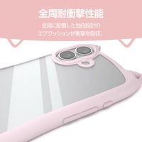 iPhone17 ケース ハイブリッド 磁気吸着対応メタルステッカー付 猫耳 サクラ PM-A25AFCCATPN エレコム 1個（直送品）