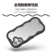 iPhone17 ケース ハイブリッド 衝撃吸収 磁気吸着対応メタルステッカー付 ブラック PM-A25AFCWAVEBK エレコム 1個（直送品）