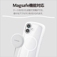 iPhone17 ケース ハイブリッド 衝撃吸収 MAGKEEP Grippy ホワイト PM-A25AGRPFMWH エレコム 1個（直送品）