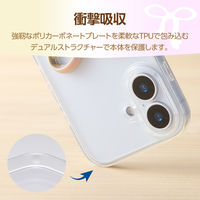 iPhone17 ケース ハイブリッド 衝撃吸収 リボンデザイン パールベージュ PM-A25AHVRIBE エレコム 1個（直送品）