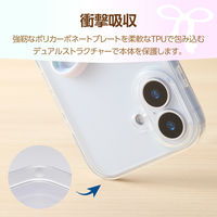 iPhone17 ケース ハイブリッド 衝撃吸収 リボンデザイン パールホワイト PM-A25AHVRIWH エレコム 1個（直送品）