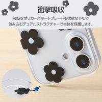 iPhone17 ケース ソフト 衝撃吸収 花柄デザイン ブラック PM-A25AIMLFLBK エレコム 1個（直送品）