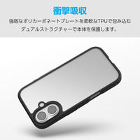 iPhone17 ケース ハイブリッド 衝撃吸収 軽量 薄型 マットブラック PM-A25ATSLFCBKM エレコム 1個（直送品）