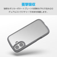 iPhone17 ケース ハイブリッド 衝撃吸収 軽量 薄型 グレー PM-A25ATSLFCGY エレコム 1個（直送品）