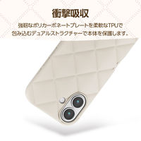 iPhone17 ケース ソフト 衝撃吸収 キルティング風デザイン ベージュ PM-A25AUCQBE エレコム 1個（直送品）