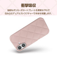 iPhone17 ケース ソフト 衝撃吸収 キルティング風デザイン ピンク PM-A25AUCQPN エレコム 1個（直送品）