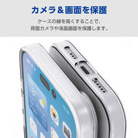 iPhone17 ケース ソフト 薄型 磁気吸着対応メタルステッカー付 クリア PM-A25AUCTCR エレコム 1個（直送品）