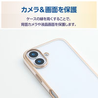 iPhone17 ケース ソフト 衝撃吸収 メタリックライン ピンク PM-A25AUCTMLPN エレコム 1個（直送品）