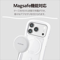 iPhone17 Pro ケース ハイブリッド MAGKEEP Grippy ホワイト PM-A25CGRPFMWH エレコム 1個（直送品）