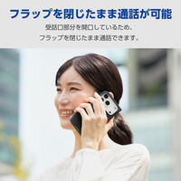 iPhone17 Pro ケース レザー 手帳型 マグネット 超軽量 カーボンブラック PM-A25CPLFUCB エレコム 1個（直送品）