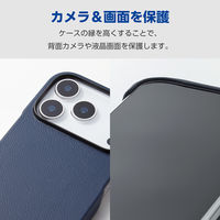 iPhone17 Pro ケース ソフトレザー 超軽量 薄型 ネイビー PM-A25CPLONV エレコム 1個（直送品）