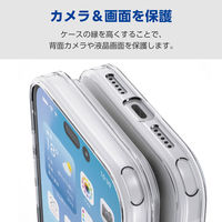 iPhone17 Pro ケース ソフト 薄型 磁気吸着対応メタルステッカー付 高透明 クリア PM-A25CUCT3CR エレコム 1個（直送品）