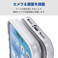 iPhone17 Pro ケース ソフト 薄型 磁気吸着対応メタルステッカー付 クリア PM-A25CUCTCR エレコム 1個（直送品）