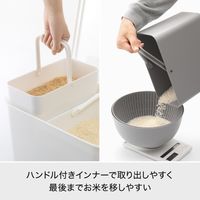 フタ付きストックケース 米びつ（インナーセット）10kg グレー LBK-50_Gy 1個 日本製 計量カップ付き ライクイット