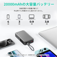 AUKEY SparkSling 100W20000mAhモバイルバッテリー Cケーブル内蔵 PB-Y48-GY 1個