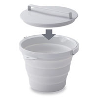 おりたためるバケツ8L 蓋付き グレー 1セット（1個×2） 伊勢藤