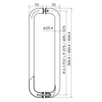 清水 オールステンレスO型両面ドアハンドル(ヘアライン) 600mm SH-DHO600S-HL 1組（直送品）