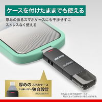 バッファロー USB3.2TypeーC/A高速帯 スティック型SSD 250GB ブラック SSD-SDH250U3-BA 1個