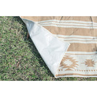キーストーン ピクニックシート ボーダー 136×180cm コットン ベージュ 406651 1個（直送品）