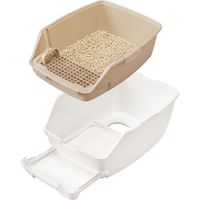 アイリスオーヤマ 猫用システムトイレ ハーフタイプ ONCH-530 ホワイト/ベージュ 1個