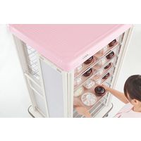 エレクター 常温配膳車coo 扉式 ワイド W1642×D870×H1196mm 30膳 JCTW30DSP DXモデル ピンク（直送品）