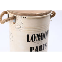 不二貿易 ブリキスツール 幅270×奥行270×高さ415mm アイボリー 26165 1個（直送品）