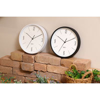 不二貿易 掛時計 ホーン 幅255×奥行43×高さ255mm ブラック 26331 1個（直送品）