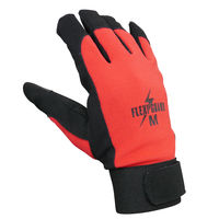 小野商事 PU手袋 フレキシガード タッチパネル対応 Mサイズ 赤 AG6741 1双