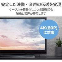 HDMI光ファイバーケーブル 20m 長尺 HDMI-HDMI ブラック DH-HDLOB20BK エレコム 1個（直送品）
