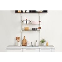 ベストコ ステンレス つっぱりキッチンラック 2段 レギュラー棚 ワームグレー NY-1000 4975970253625 1個