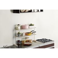 ベストコ ステンレス スタンドキッチンラック 2段 伸縮棚 ワームグレー NY-1004 4975970253663 1個