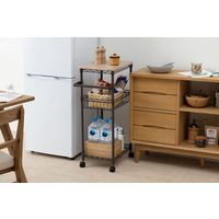 アイリスオーヤマ カラーメタルラック ワゴン CMM-WG4084 ブラウン CMM-WG4084 1台 幅410×奥行310×高さ840mm キャスター付き