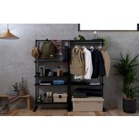 アイリスオーヤマ スタイルウォールワードローブ ブラック/ブラック SWW-850 1台