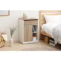 アイリスオーヤマ ウッドサイドチェスト キャスター 幅46.8×奥行35×高さ70.2cm A4 ウォームホワイト/ライトナチュラル WSC-468 １台