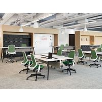 【組立設置込】内田洋行 ニンバス チェア ミドルバック 固定肘 ハンガー付 ランバー付 ナイロンキャスター フォレストグリーン×白 1脚（直送品）