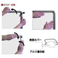 常磐精工 ポスターグリップスタンド看板パンフレットケース付(屋外用) B2両面ブラック PGSKP-B2RB-G 1台（直送品）