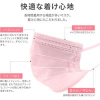 MSソリューションズ 不織布マスク ピンク ふつうサイズ(個包装) 50枚入/箱 PL-FM03PK50E 1箱（50枚入）