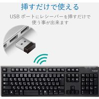 ワイヤレスキーボード 無線 フルサイズ 高耐久 メンブレン ブラック TK-FDM063TBK エレコム 1個（直送品）