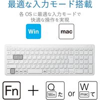 ワイヤレスキーボード 無線 テンキー付き コンパクト パンタグラフ 薄型　ホワイト TK-FDP099TWH エレコム 1個（直送品）
