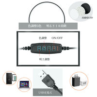 自撮りライト 4インチLEDリングライト USB接続/3色光/10段階調光/VV-LED-4 1個 Vodaview