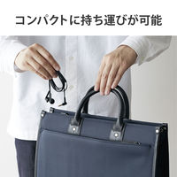 ヘッドセット マイク付イヤホン 両耳 セミオープン型 4極ミニプラグ接続 変換ケーブル付 HS-EP19TBK 1個 エレコム（直送品）